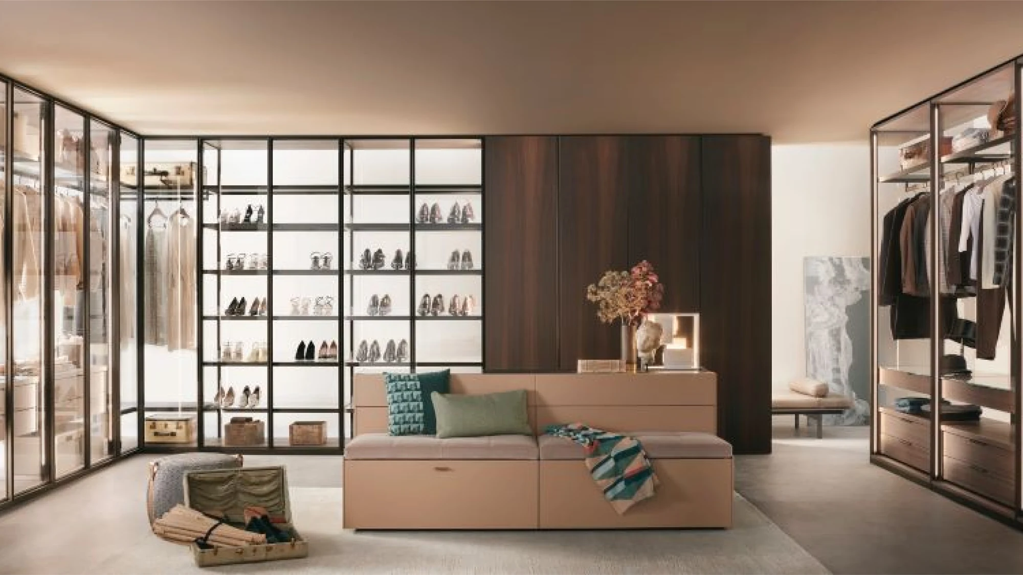 Không gian showroom và lưu trữ ứng dụng vật liệu gỗ MH