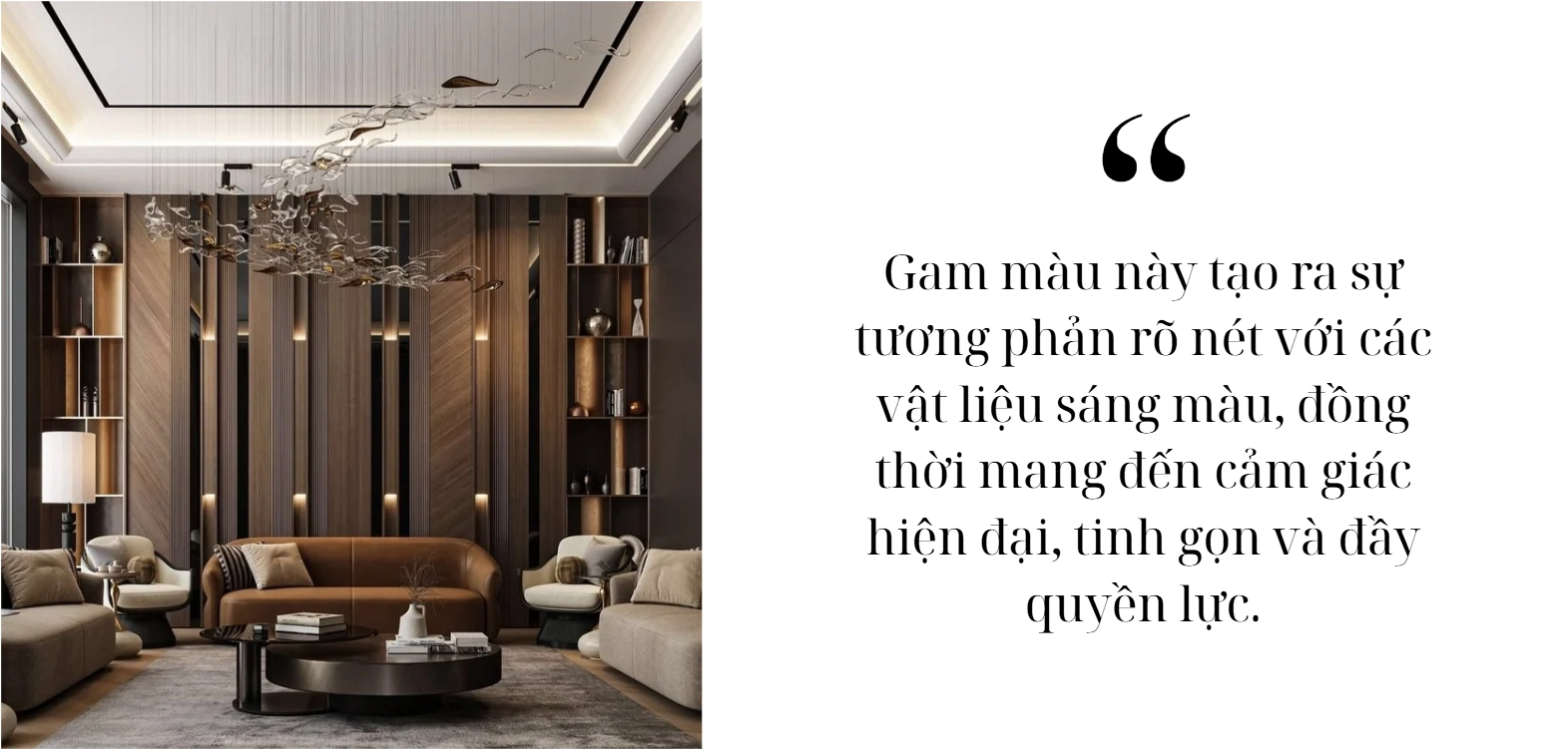 Sự trở lại của tông gỗ tối: Khi sang trọng không cần phô trương